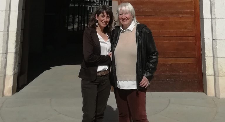 Ventura Ruiz y Nieves Oteiza, en el Archivo de Navarra